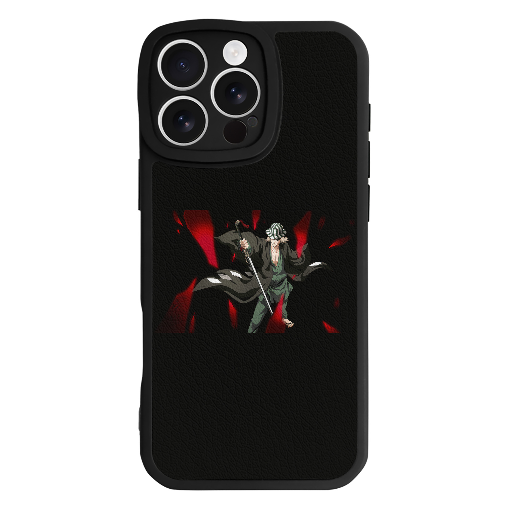 （画像用） "ブリーチ 浦原 喜助（うらはら きすけ） BLEACH Urahara Kisuke " 【iPhone 16シリーズ対応】シリコンスマホケース（レザー調） 材質：シリコン